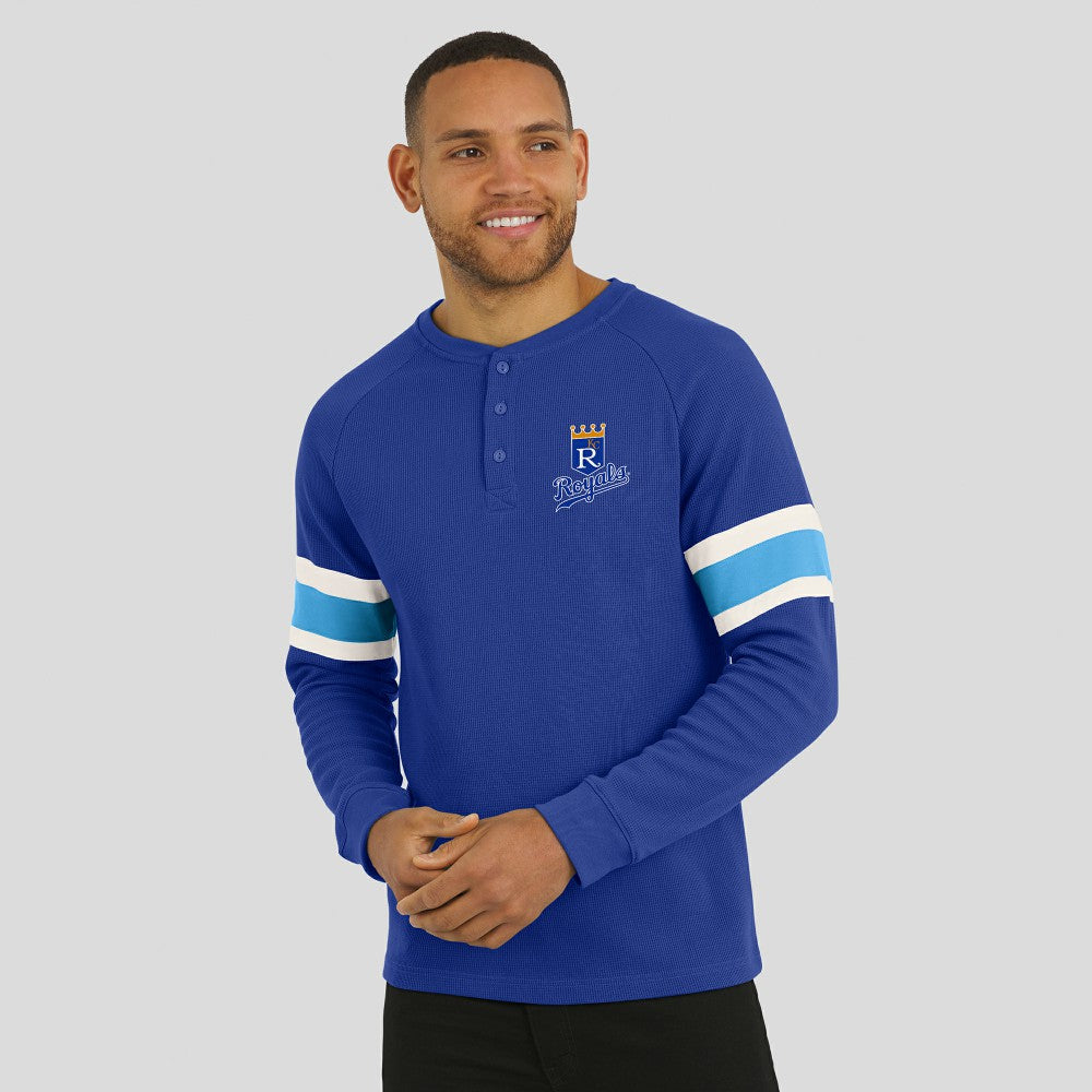 Kansas City Royals Darius Rucker Collection by Fanatics Waffle-Knit Raglan Long Sleeve Henley T-Shirt Near Me