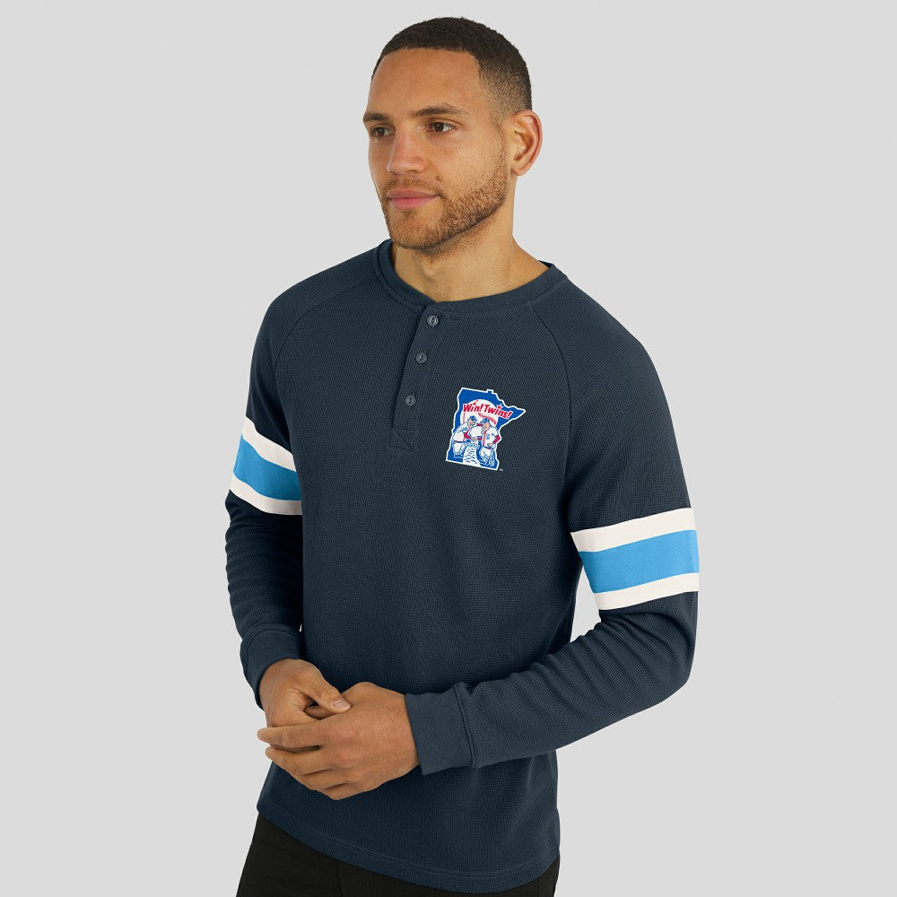 Minnesota Twins Darius Rucker Collection by Fanatics Waffle-Knit Raglan Long Sleeve Henley T-Shirt Outlet