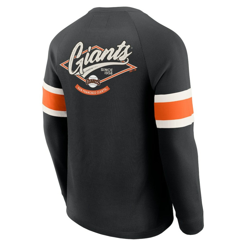 San Francisco Giants Darius Rucker Collection by Fanatics Waffle-Knit Raglan Long Sleeve Henley T-Shirt Outlet
