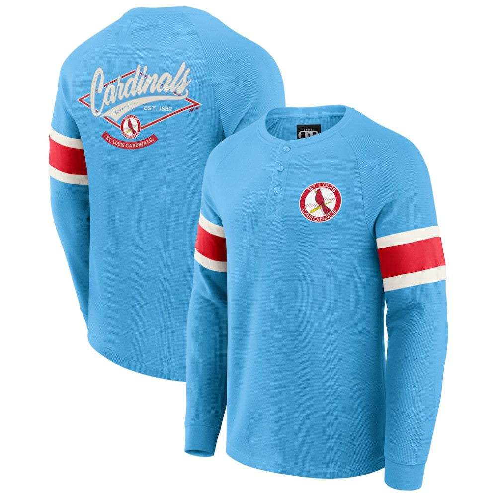 St. Louis Cardinals Darius Rucker Collection by Fanatics Waffle-Knit Raglan Long Sleeve Henley T-Shirt for sale