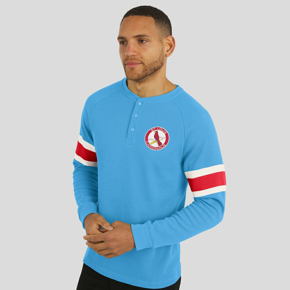 St. Louis Cardinals Darius Rucker Collection by Fanatics Waffle-Knit Raglan Long Sleeve Henley T-Shirt for sale