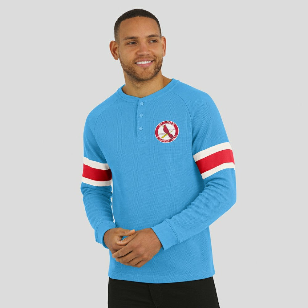 St. Louis Cardinals Darius Rucker Collection by Fanatics Waffle-Knit Raglan Long Sleeve Henley T-Shirt for sale