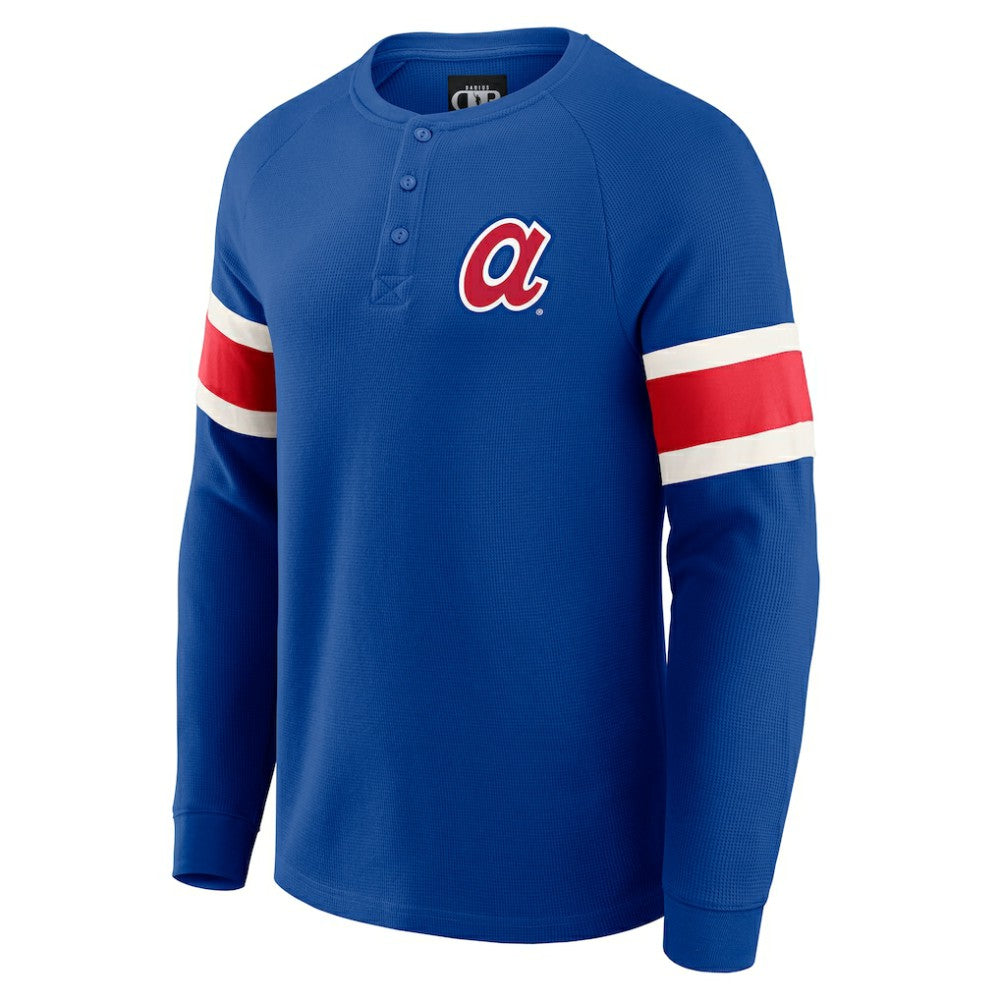 Atlanta Braves Darius Rucker Collection by Fanatics Waffle-Knit Raglan Long Sleeve Henley T-Shirt Outlet