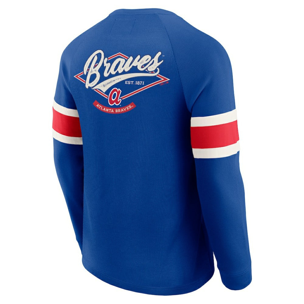 Atlanta Braves Darius Rucker Collection by Fanatics Waffle-Knit Raglan Long Sleeve Henley T-Shirt Outlet