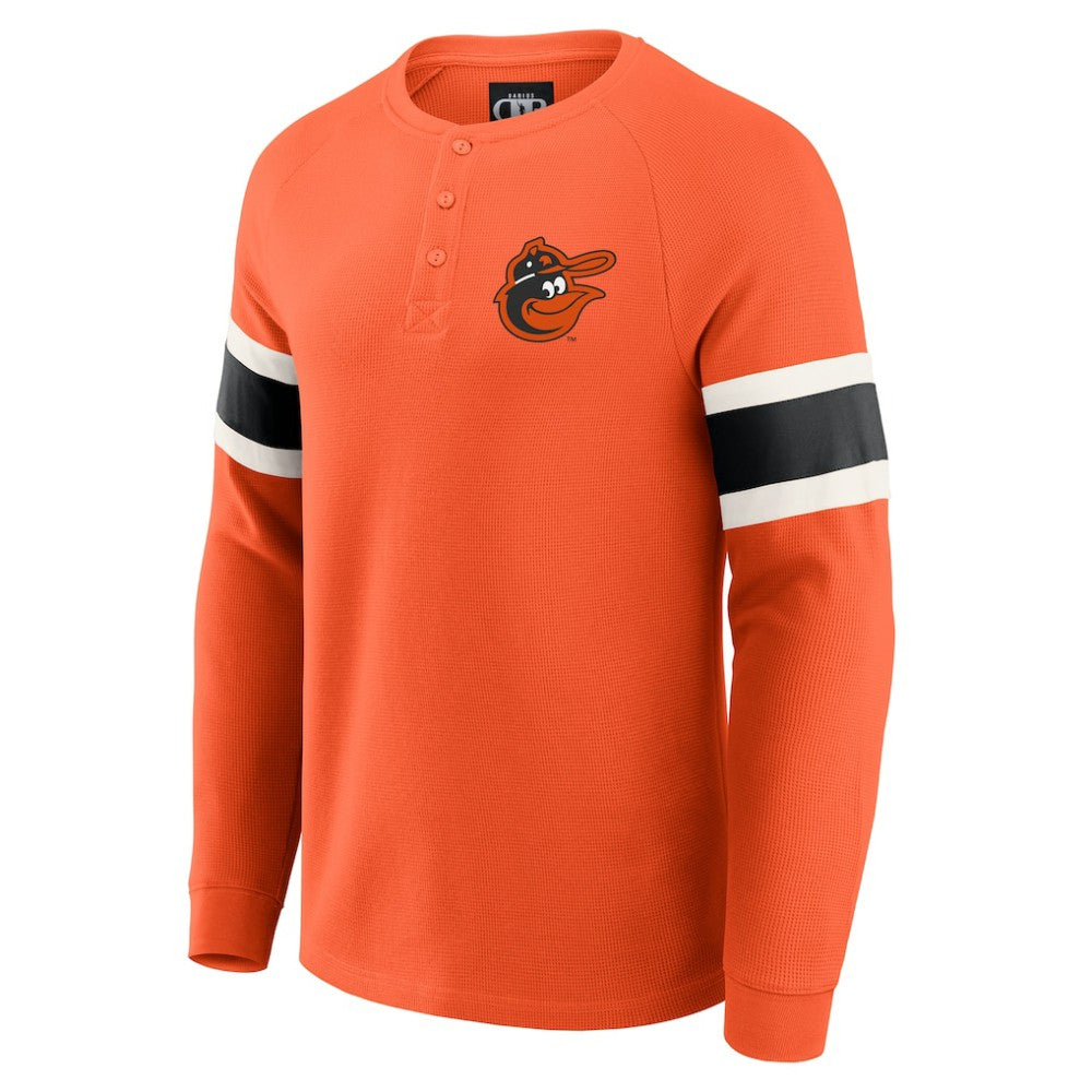 Baltimore Orioles Darius Rucker Collection by Fanatics Waffle-Knit Raglan Long Sleeve Henley T-Shirt Sale