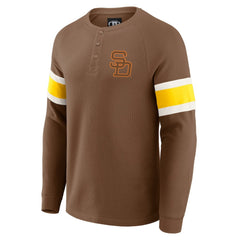 San Diego Padres Darius Rucker Collection by Fanatics Waffle-Knit Raglan Long Sleeve Henley T-Shirt Discount