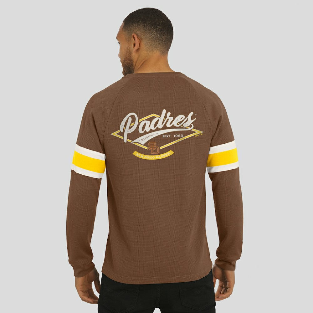 San Diego Padres Darius Rucker Collection by Fanatics Waffle-Knit Raglan Long Sleeve Henley T-Shirt Discount