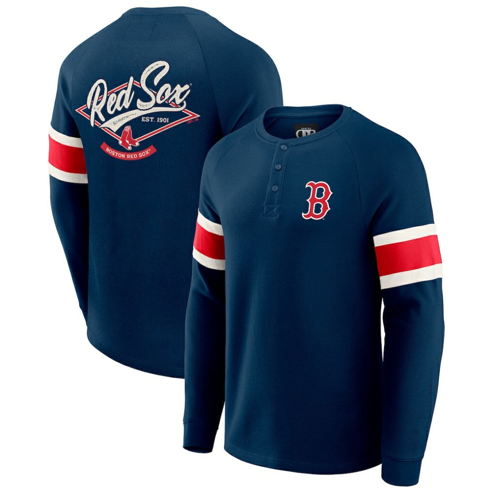 Boston Red Sox Darius Rucker Collection by Fanatics Waffle-Knit Raglan Long Sleeve Henley T-Shirt Near Me