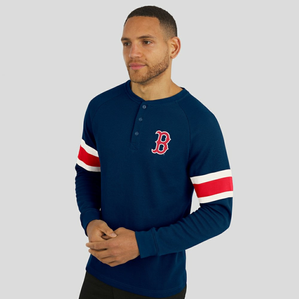 Boston Red Sox Darius Rucker Collection by Fanatics Waffle-Knit Raglan Long Sleeve Henley T-Shirt Near Me