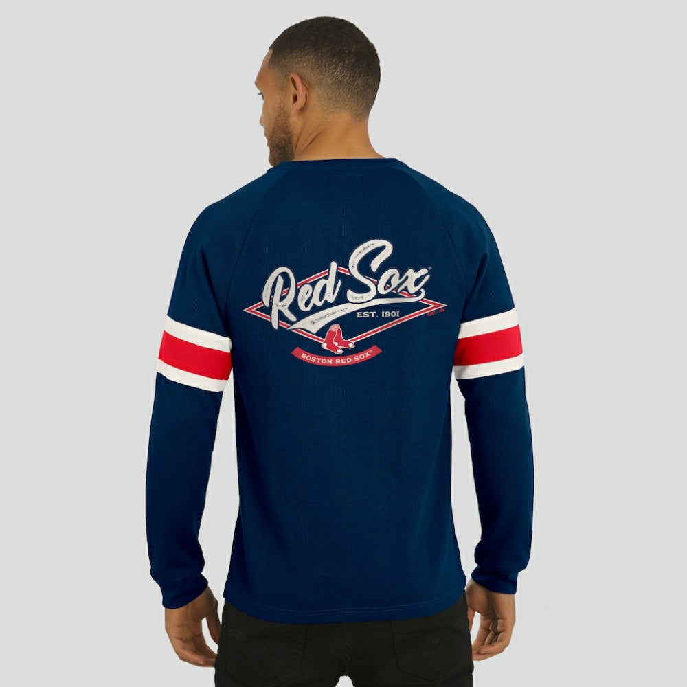 Boston Red Sox Darius Rucker Collection by Fanatics Waffle-Knit Raglan Long Sleeve Henley T-Shirt Near Me