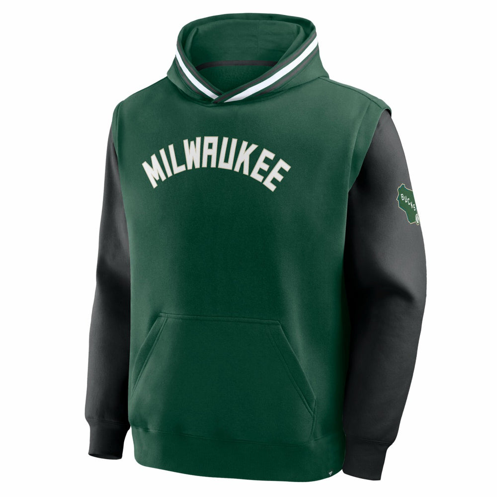 Fanatics Milwaukee Bucks Half Court Shot Clock Fastbreak Hoodie Hunter Green/Black
