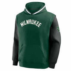 Fanatics Milwaukee Bucks Half Court Shot Clock Fastbreak Hoodie Hunter Green/Black