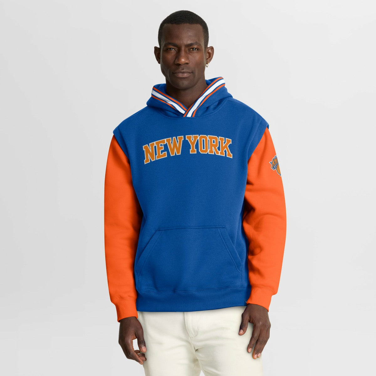 Fanatics New York Knicks Half Court Shot Clock Fastbreak Hoodie Blue/Orange