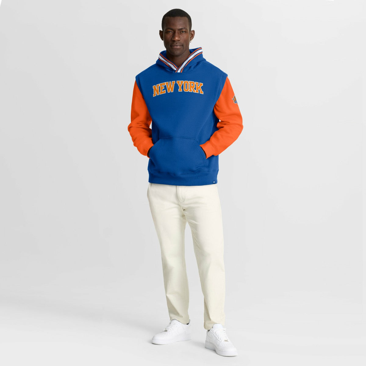 Fanatics New York Knicks Half Court Shot Clock Fastbreak Hoodie Blue/Orange