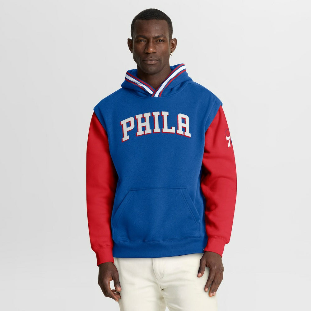Fanatics Philadelphia 76ers Half Court Shot Clock Fastbreak Hoodie Royal/Red