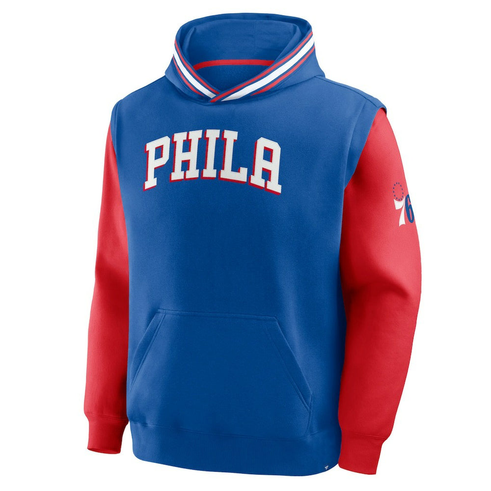 Fanatics Philadelphia 76ers Half Court Shot Clock Fastbreak Hoodie Royal/Red