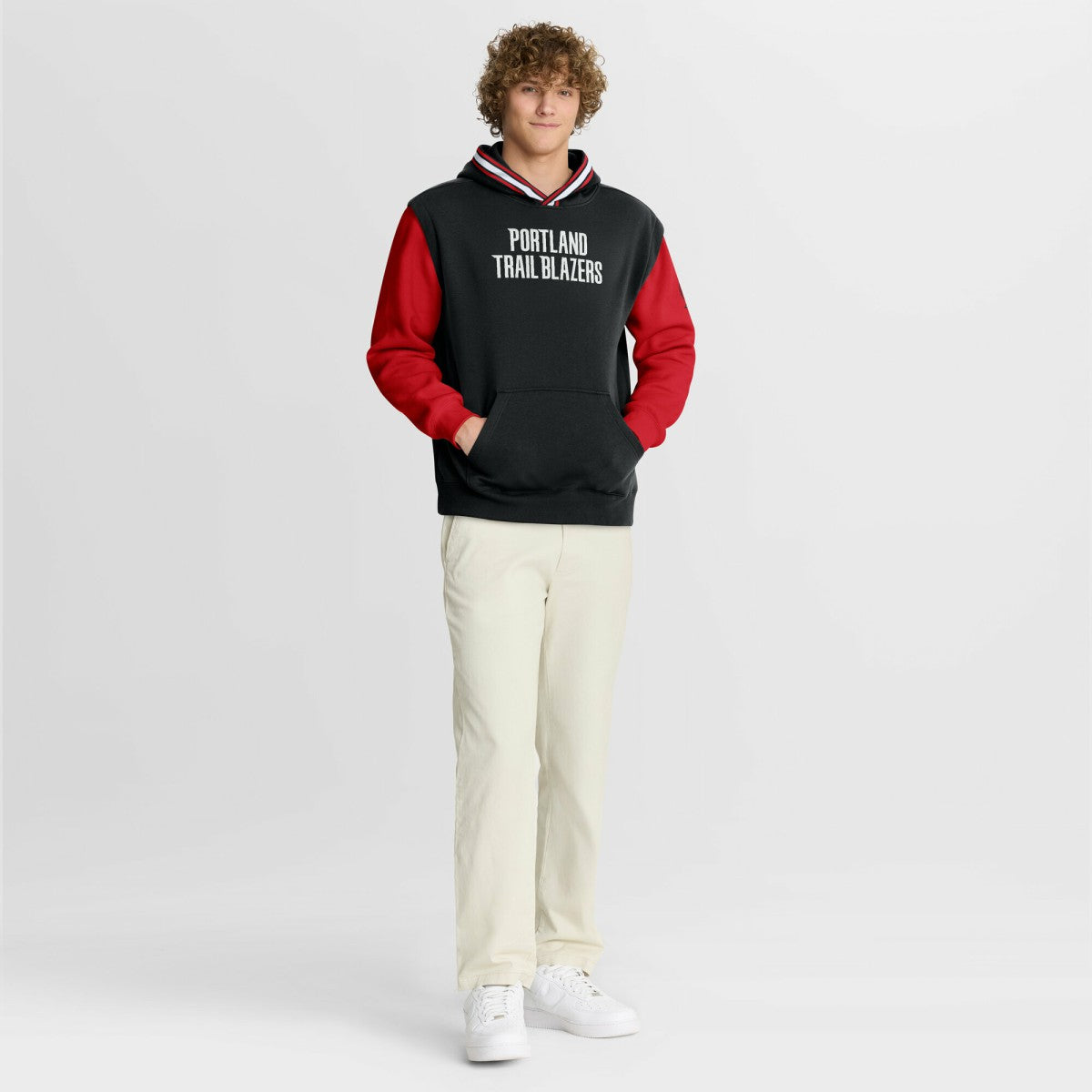 Fanatics Portland Trail Blazers Half Court Shot Clock Fastbreak Hoodie Black/Red