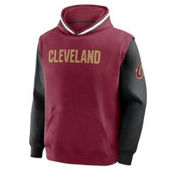 Fanatics Cleveland Cavaliers Half Court Shot Clock Fastbreak Hoodie Wine/Black