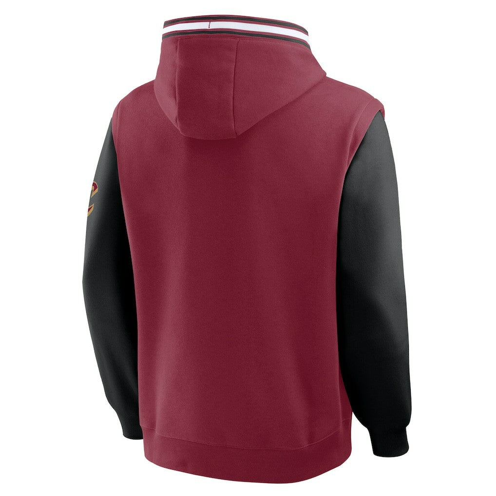 Fanatics Cleveland Cavaliers Half Court Shot Clock Fastbreak Hoodie Wine/Black