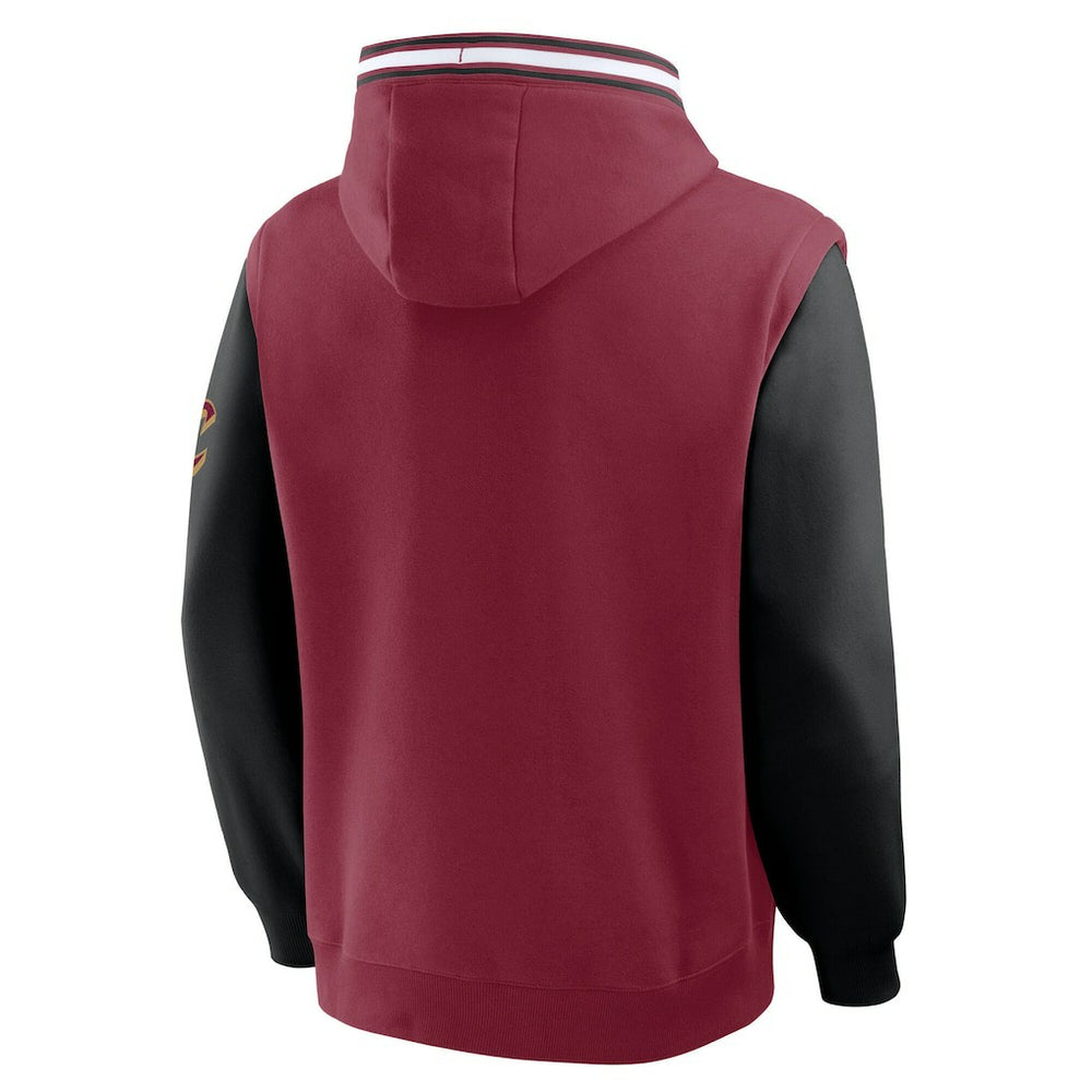 Fanatics Cleveland Cavaliers Half Court Shot Clock Fastbreak Hoodie Wine/Black