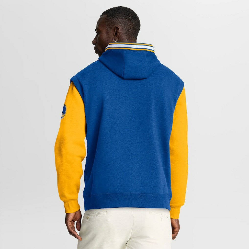 Fanatics Golden State Warriors Half Court Shot Clock Fastbreak Hoodie Royal/Gold