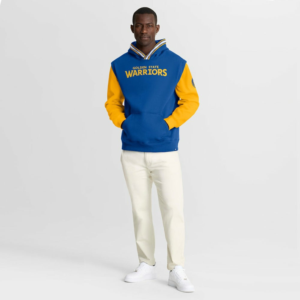 Fanatics Golden State Warriors Half Court Shot Clock Fastbreak Hoodie Royal/Gold