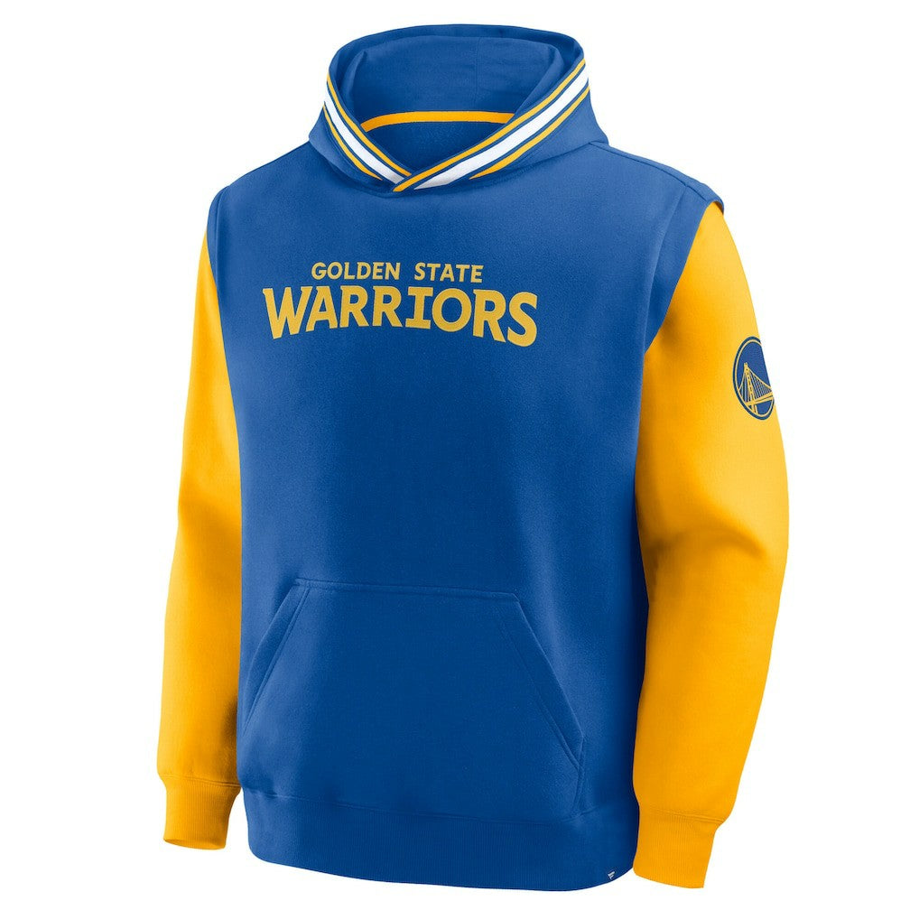 Fanatics Golden State Warriors Half Court Shot Clock Fastbreak Hoodie Royal/Gold