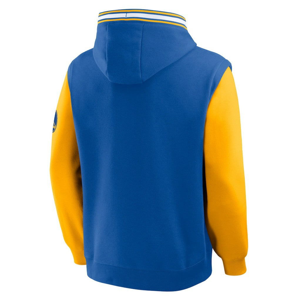 Fanatics Golden State Warriors Half Court Shot Clock Fastbreak Hoodie Royal/Gold