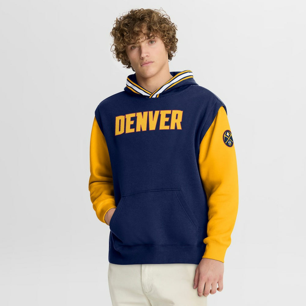 Fanatics Denver Nuggets Half Court Shot Clock Fastbreak Hoodie Navy/Gold