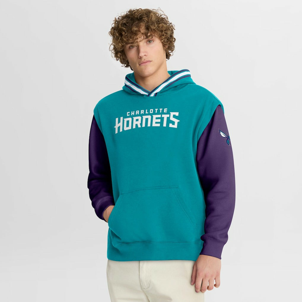 Fanatics Charlotte Hornets Half Court Shot Clock Fastbreak Hoodie Teal/Purple
