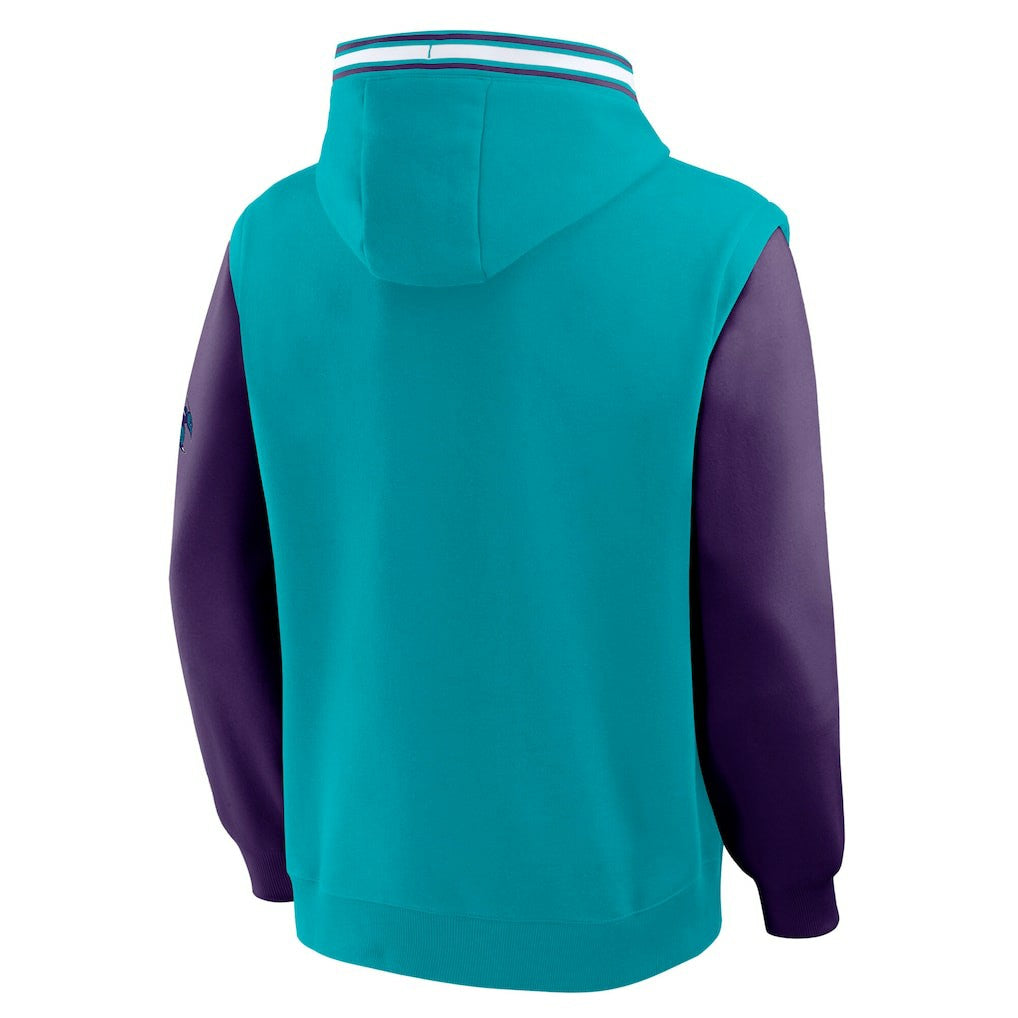 Fanatics Charlotte Hornets Half Court Shot Clock Fastbreak Hoodie Teal/Purple