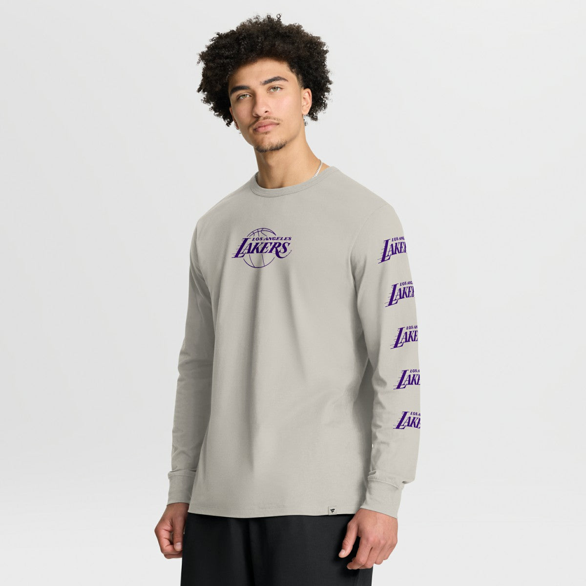 Fanatics Los Angeles Lakers Crossover Collection Ball Screen Action Premium Long Sleeve T-Shirt Cream