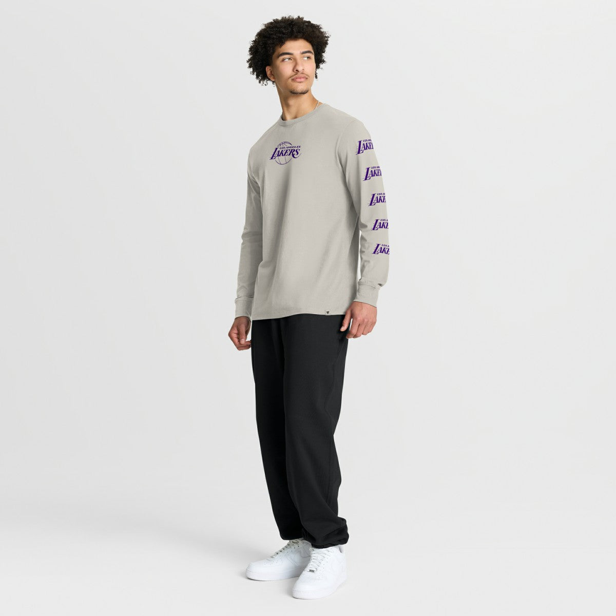 Fanatics Los Angeles Lakers Crossover Collection Ball Screen Action Premium Long Sleeve T-Shirt Cream