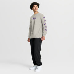 Fanatics Los Angeles Lakers Crossover Collection Ball Screen Action Premium Long Sleeve T-Shirt Cream