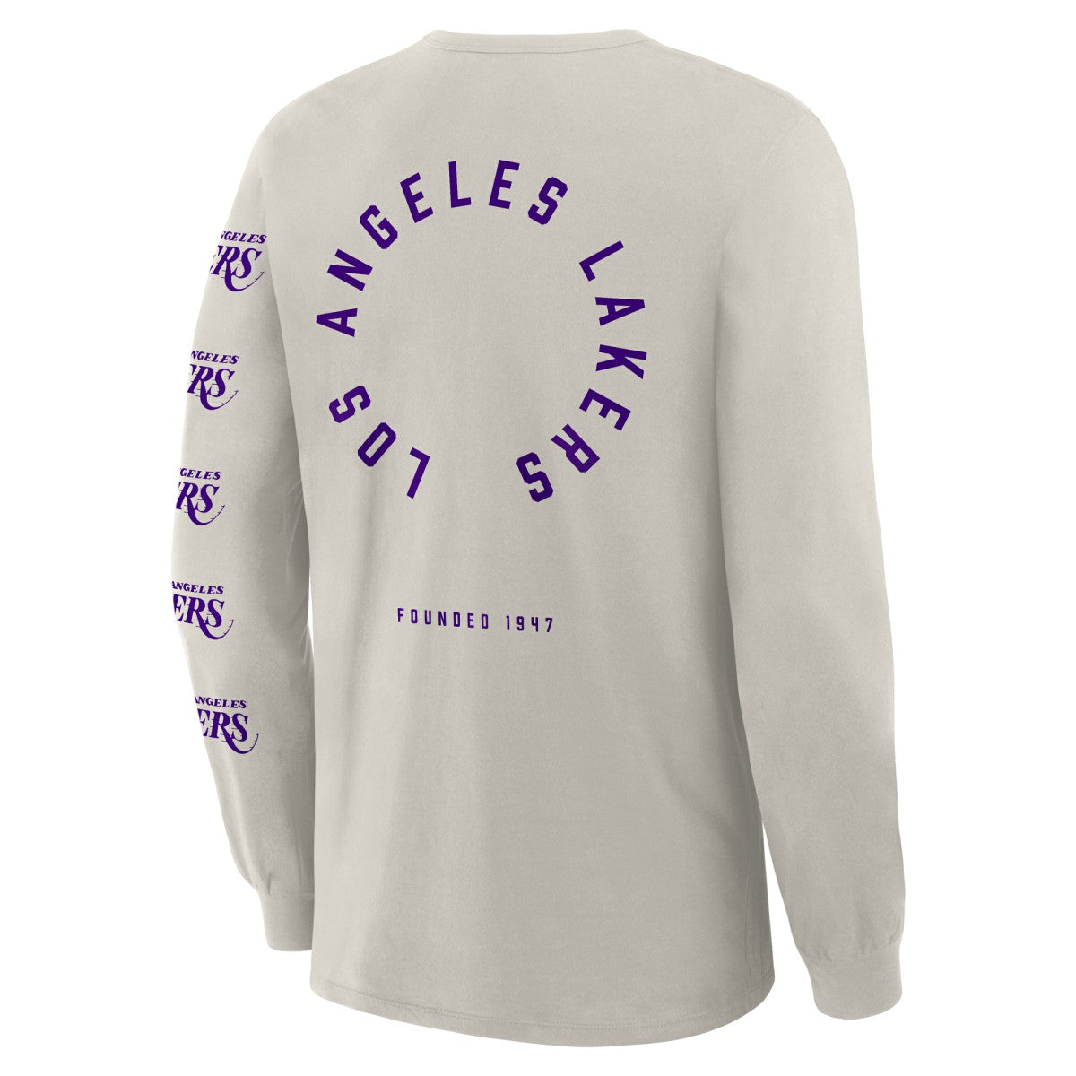 Fanatics Los Angeles Lakers Crossover Collection Ball Screen Action Premium Long Sleeve T-Shirt Cream
