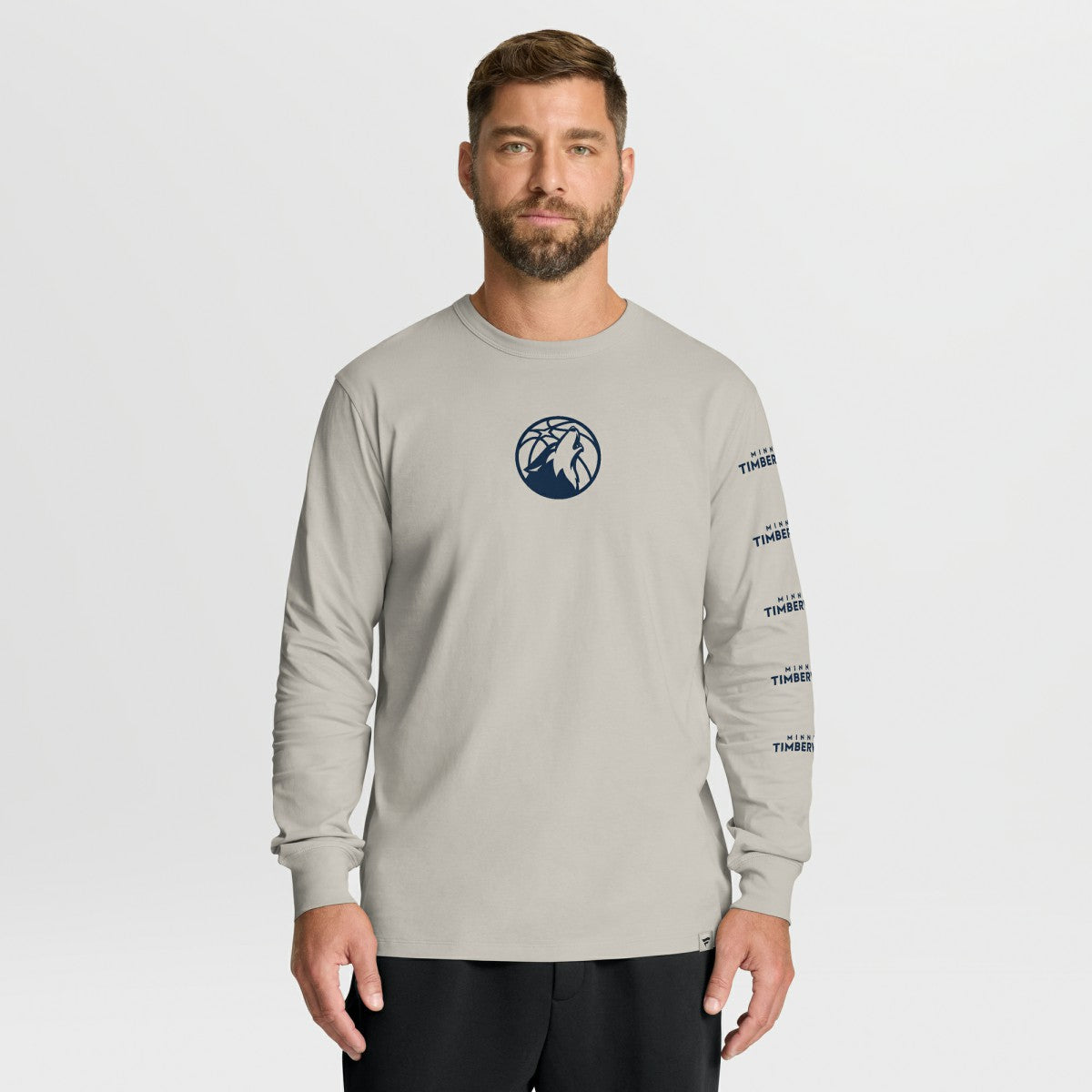 Fanatics Minnesota Timberwolves Crossover Collection Ball Screen Action Premium Long Sleeve T-Shirt Cream