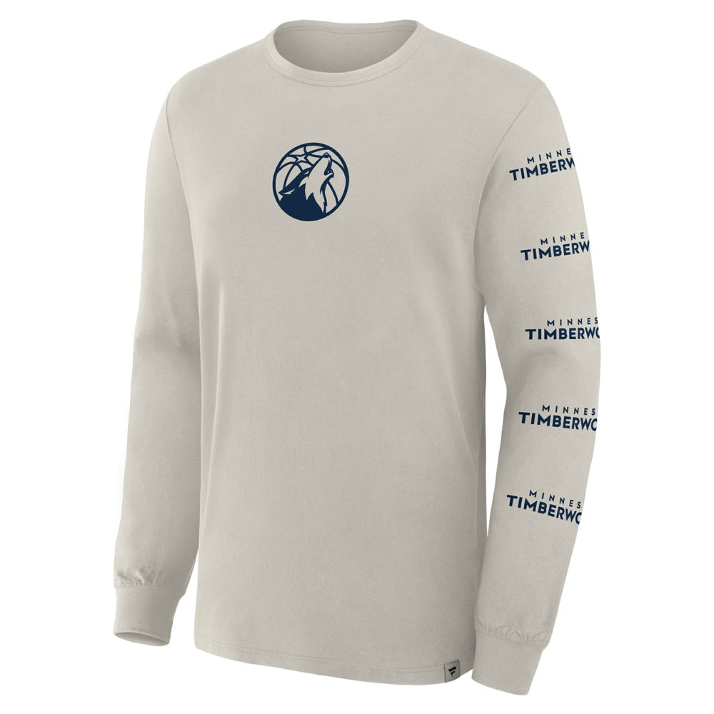 Fanatics Minnesota Timberwolves Crossover Collection Ball Screen Action Premium Long Sleeve T-Shirt Cream