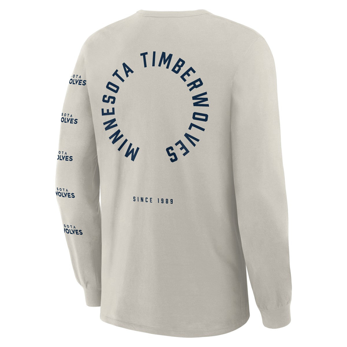 Fanatics Minnesota Timberwolves Crossover Collection Ball Screen Action Premium Long Sleeve T-Shirt Cream