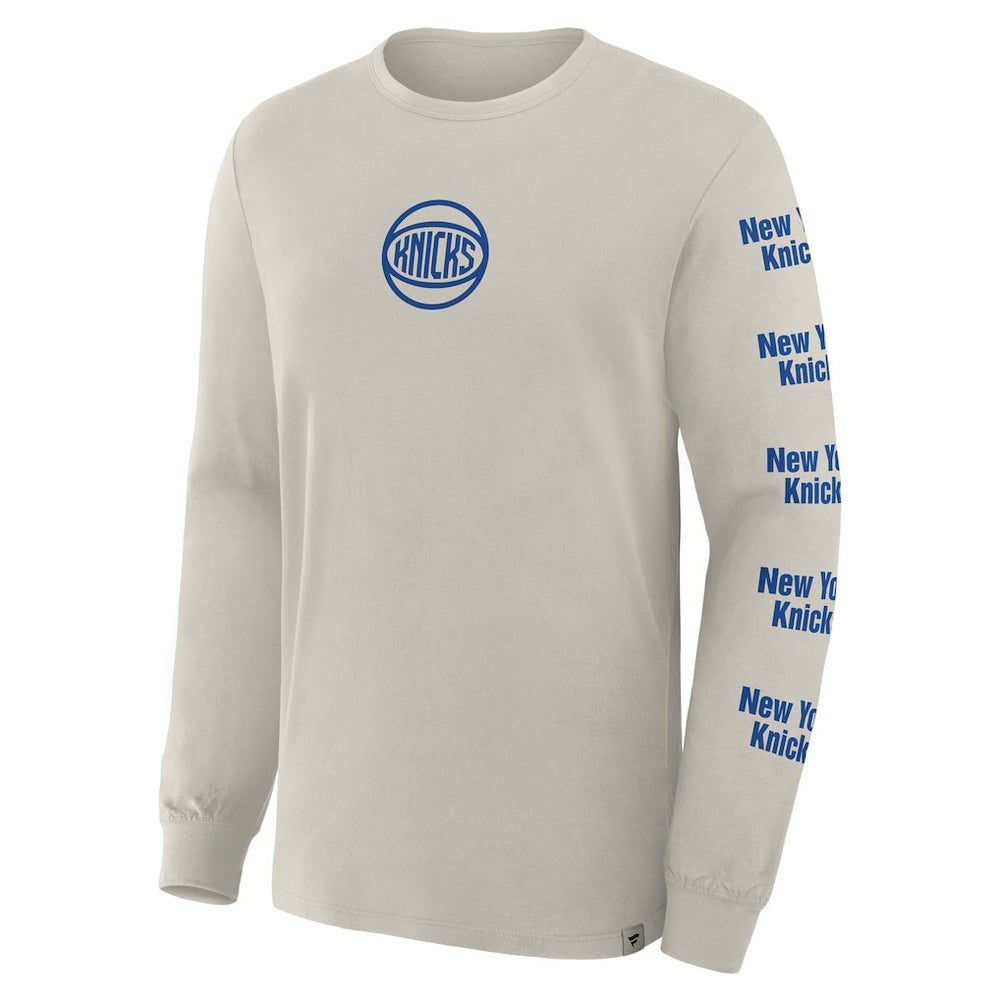 Fanatics New York Knicks Crossover Collection Ball Screen Action Premium Long Sleeve T-Shirt Cream