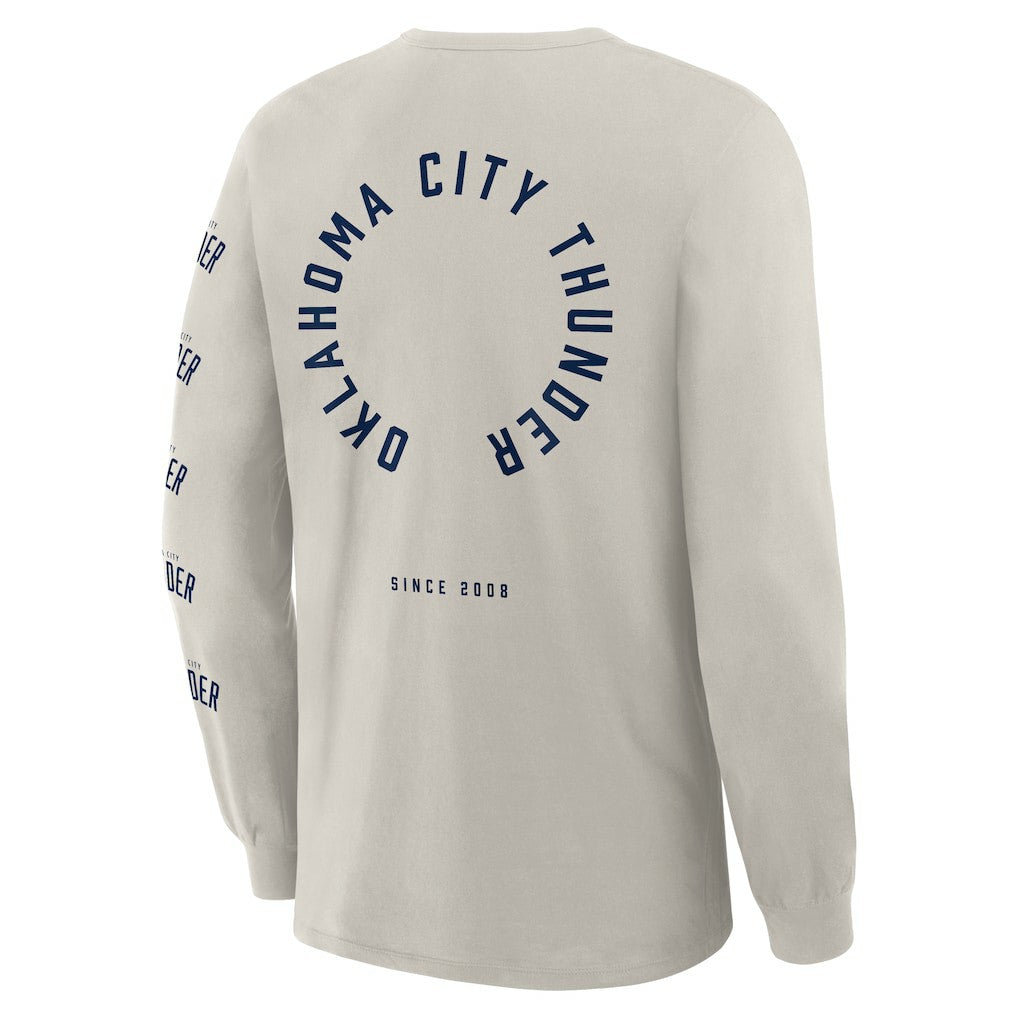 Fanatics Oklahoma City Thunder Crossover Collection Ball Screen Action Premium Long Sleeve T-Shirt Cream