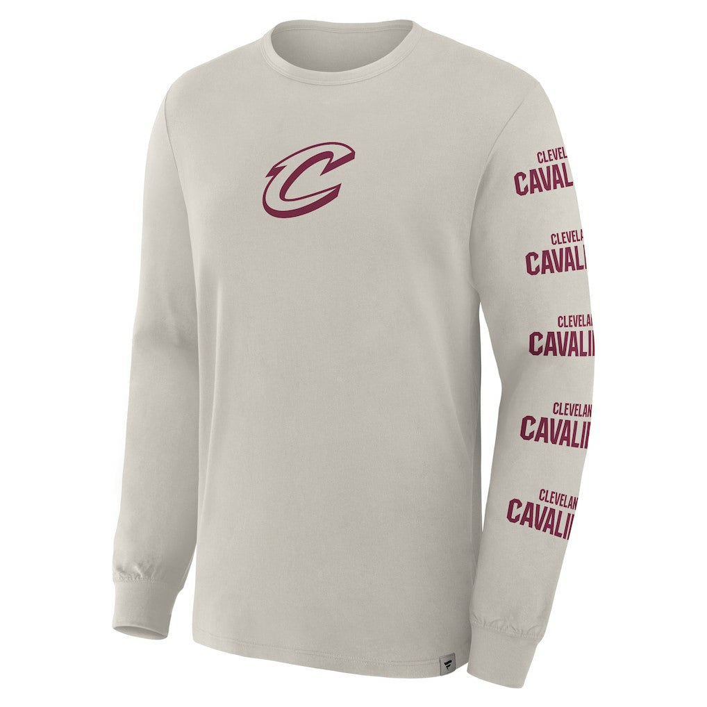 Fanatics Cleveland Cavaliers Crossover Collection Ball Screen Action Premium Long Sleeve T-Shirt Cream