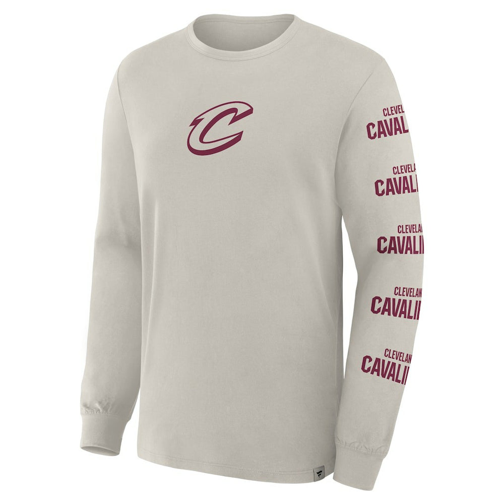Fanatics Cleveland Cavaliers Crossover Collection Ball Screen Action Premium Long Sleeve T-Shirt Cream