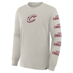 Fanatics Cleveland Cavaliers Crossover Collection Ball Screen Action Premium Long Sleeve T-Shirt Cream