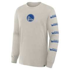 Fanatics Golden State Warriors Crossover Collection Ball Screen Action Premium Long Sleeve T-Shirt Cream