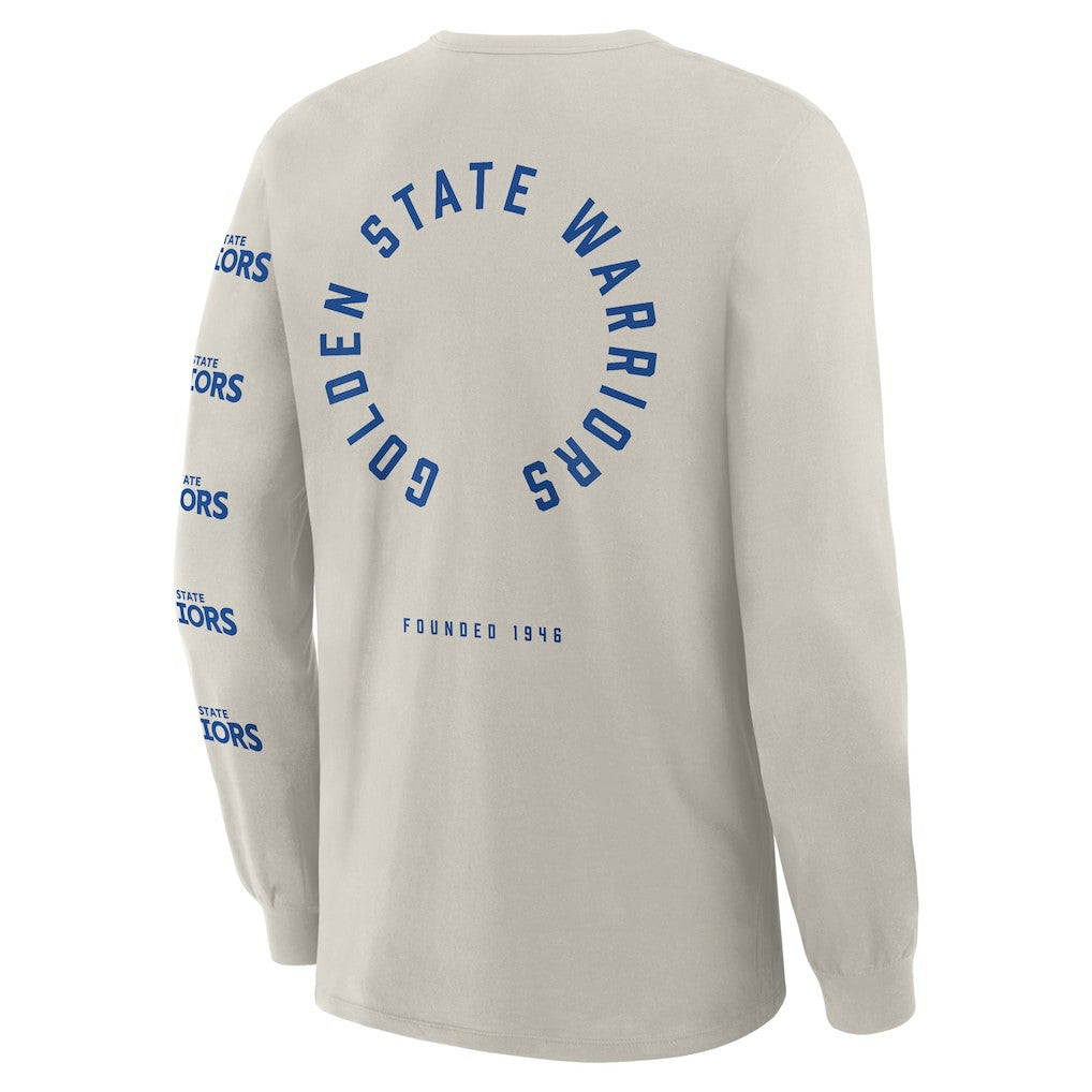 Fanatics Golden State Warriors Crossover Collection Ball Screen Action Premium Long Sleeve T-Shirt Cream