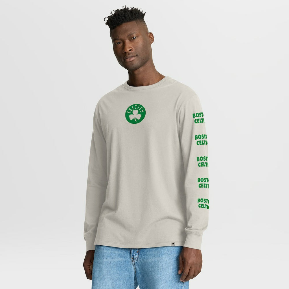 Fanatics Boston Celtics Crossover Collection Ball Screen Action Premium Long Sleeve T-Shirt Cream
