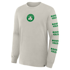 Fanatics Boston Celtics Crossover Collection Ball Screen Action Premium Long Sleeve T-Shirt Cream