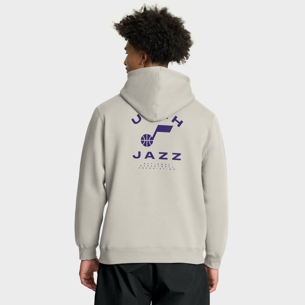 Fanatics Utah Jazz Crossover Collection Blocked Shot Premium Pullover Hoodie Off White