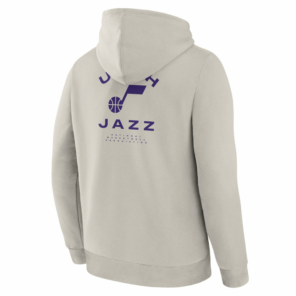 Fanatics Utah Jazz Crossover Collection Blocked Shot Premium Pullover Hoodie Off White