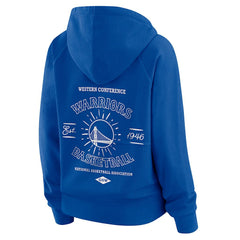 Golden State Warriors WEAR by Erin Andrews Women's Vintage Full-Zip Raglan Hoodie Blue